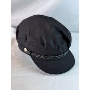Brixton Fiddler Cap Fisherman Newsboy Hat Black Size S Lined Herringbone BU0048